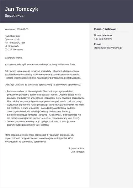 List motywacyjny bez doświadczenia